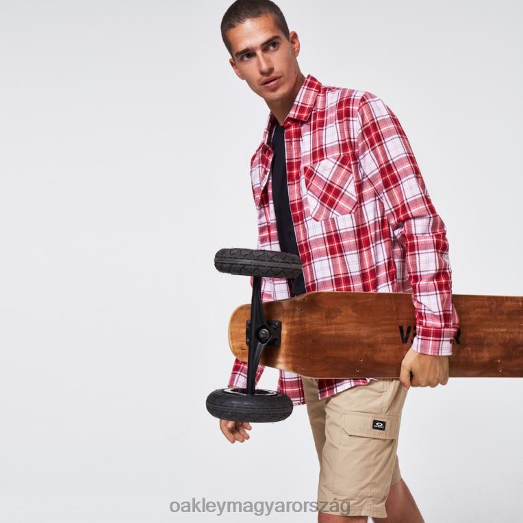 Oakley esszenciális plusz lt flanel ls 6PVBJ2414 ruhák mélyvörös csekk