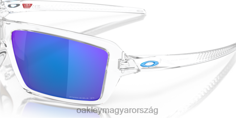 Oakley kábelek 6PVBJ669 szemüveg prizm zafír polarizált lencsék, polírozott átlátszó keret